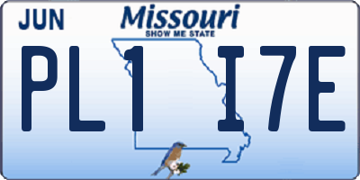 MO license plate PL1I7E