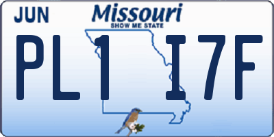 MO license plate PL1I7F