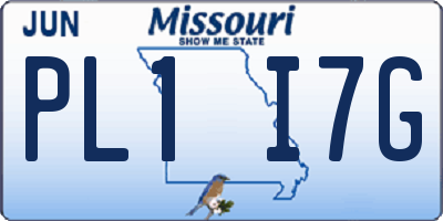 MO license plate PL1I7G