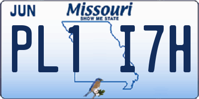 MO license plate PL1I7H