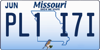 MO license plate PL1I7I