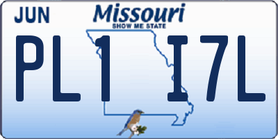 MO license plate PL1I7L