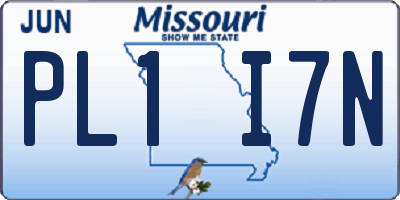 MO license plate PL1I7N
