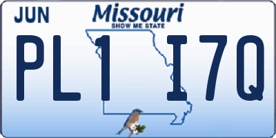 MO license plate PL1I7Q