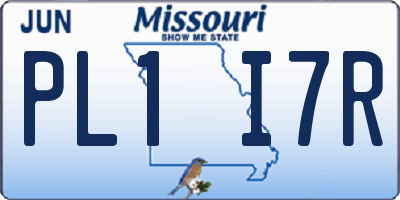 MO license plate PL1I7R
