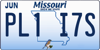 MO license plate PL1I7S
