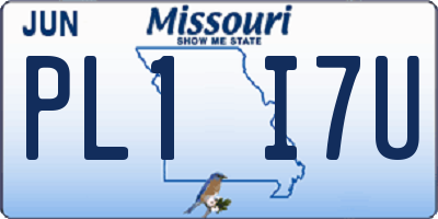 MO license plate PL1I7U