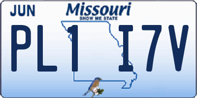 MO license plate PL1I7V