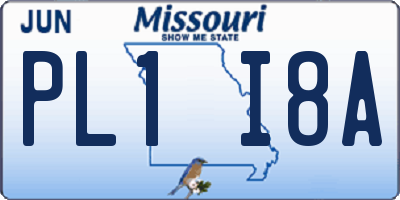 MO license plate PL1I8A