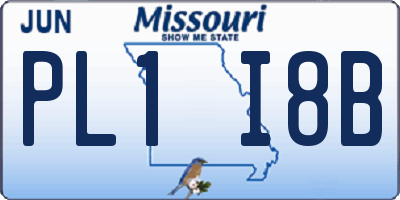 MO license plate PL1I8B