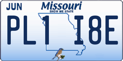 MO license plate PL1I8E