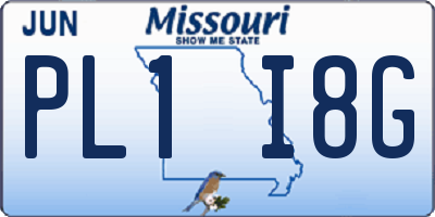 MO license plate PL1I8G