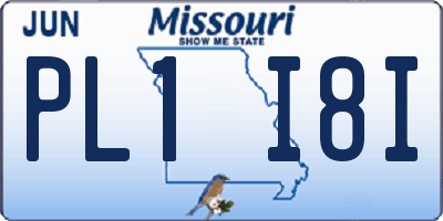 MO license plate PL1I8I
