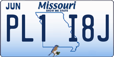 MO license plate PL1I8J