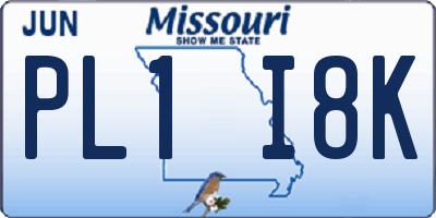 MO license plate PL1I8K