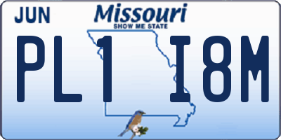 MO license plate PL1I8M