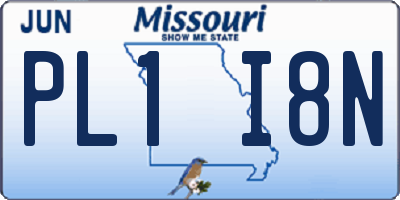 MO license plate PL1I8N