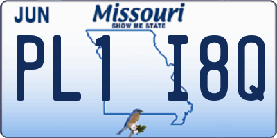MO license plate PL1I8Q
