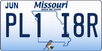 MO license plate PL1I8R
