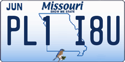 MO license plate PL1I8U