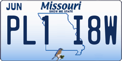MO license plate PL1I8W