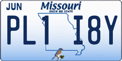 MO license plate PL1I8Y