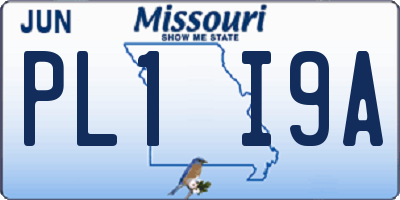 MO license plate PL1I9A