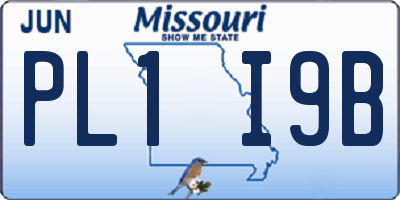 MO license plate PL1I9B
