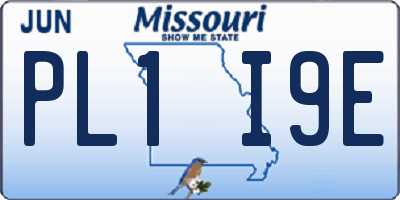 MO license plate PL1I9E
