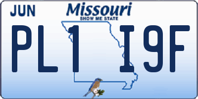 MO license plate PL1I9F