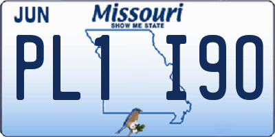 MO license plate PL1I9O