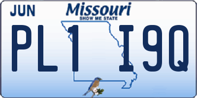 MO license plate PL1I9Q