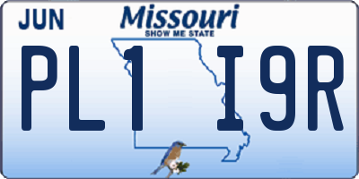 MO license plate PL1I9R