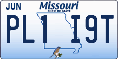 MO license plate PL1I9T