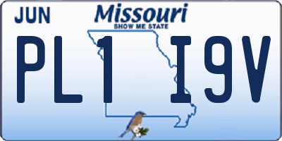MO license plate PL1I9V