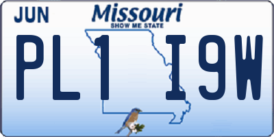 MO license plate PL1I9W