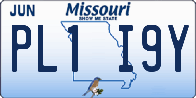 MO license plate PL1I9Y
