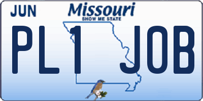 MO license plate PL1J0B