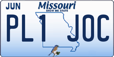 MO license plate PL1J0C