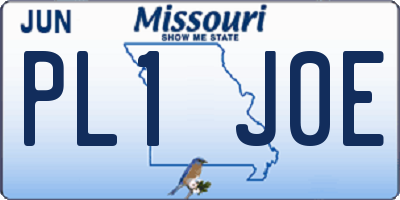 MO license plate PL1J0E