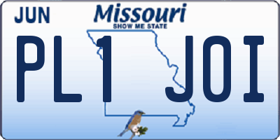 MO license plate PL1J0I