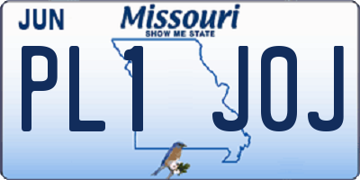 MO license plate PL1J0J