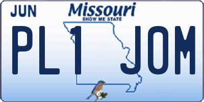 MO license plate PL1J0M