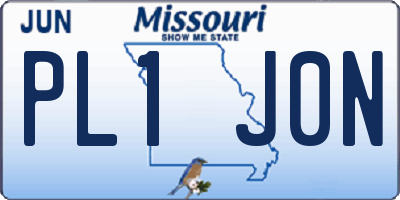 MO license plate PL1J0N