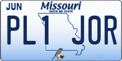 MO license plate PL1J0R