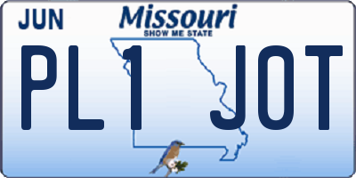 MO license plate PL1J0T