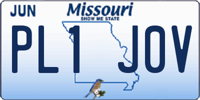 MO license plate PL1J0V