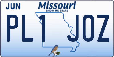 MO license plate PL1J0Z