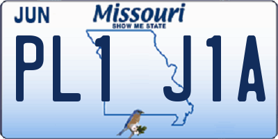 MO license plate PL1J1A