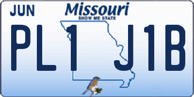 MO license plate PL1J1B